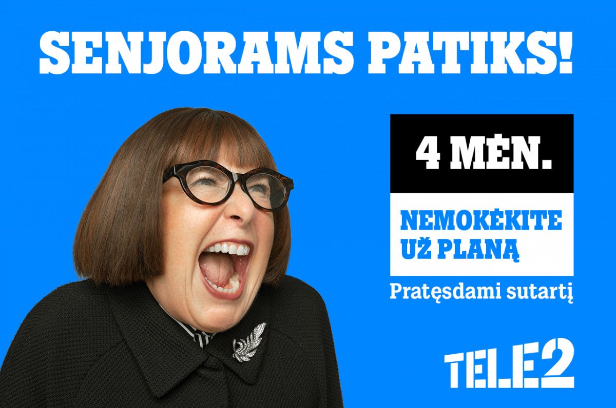 „Tele2“ pasiūlymas senjorams – pratęsus sutartį dabar, už planą nereikės mokėti net 4 mėnesius