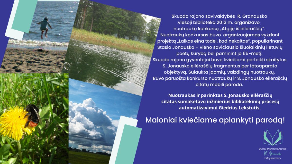 Skuodo savivaldybės viešosios bibliotekos paroda „Atgiję iš eilėraščių“