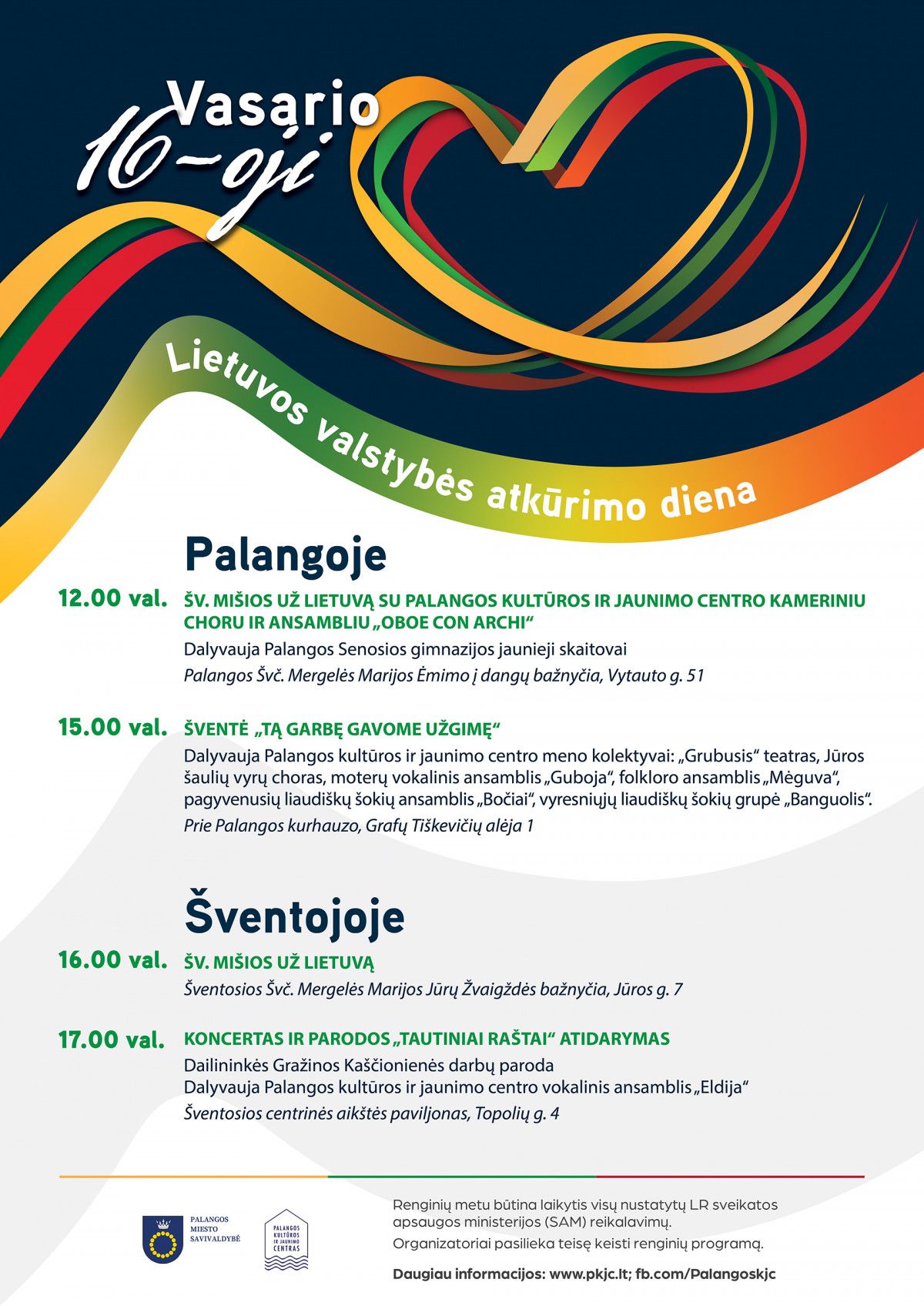 Lietuvos valstybės atkūrimo dieną Palangoje – šventiniai renginiai