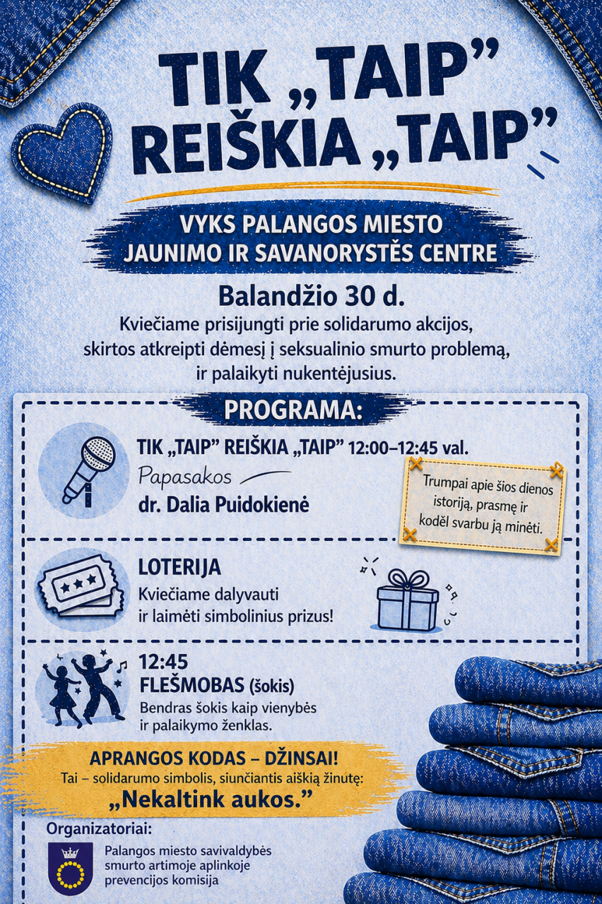 „Tik „taip“ reiškia „taip“ – solidarumo akcija Palangoje