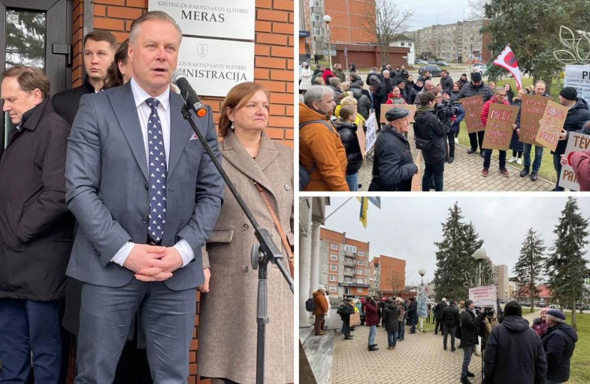 Piketas Kretingoje. A.Ziabkaus nuotr.