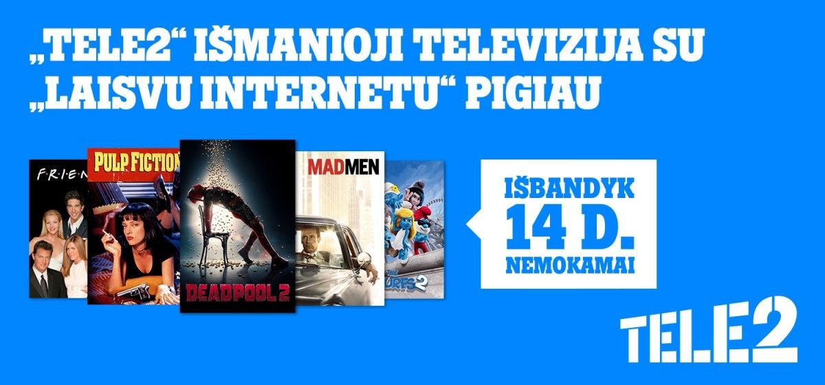 Pramogoms ir laisvalaikiui: nauji išmaniosios „Tele2” televizijos pasiūlymai
