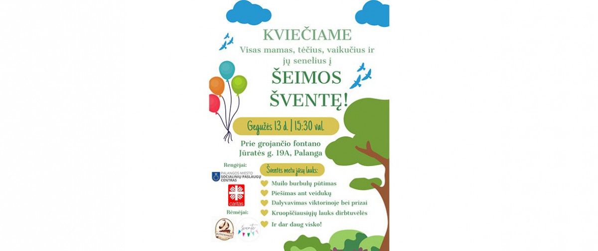 Rytoj Socialinių paslaugų centras kviečia į Šeimos šventę
