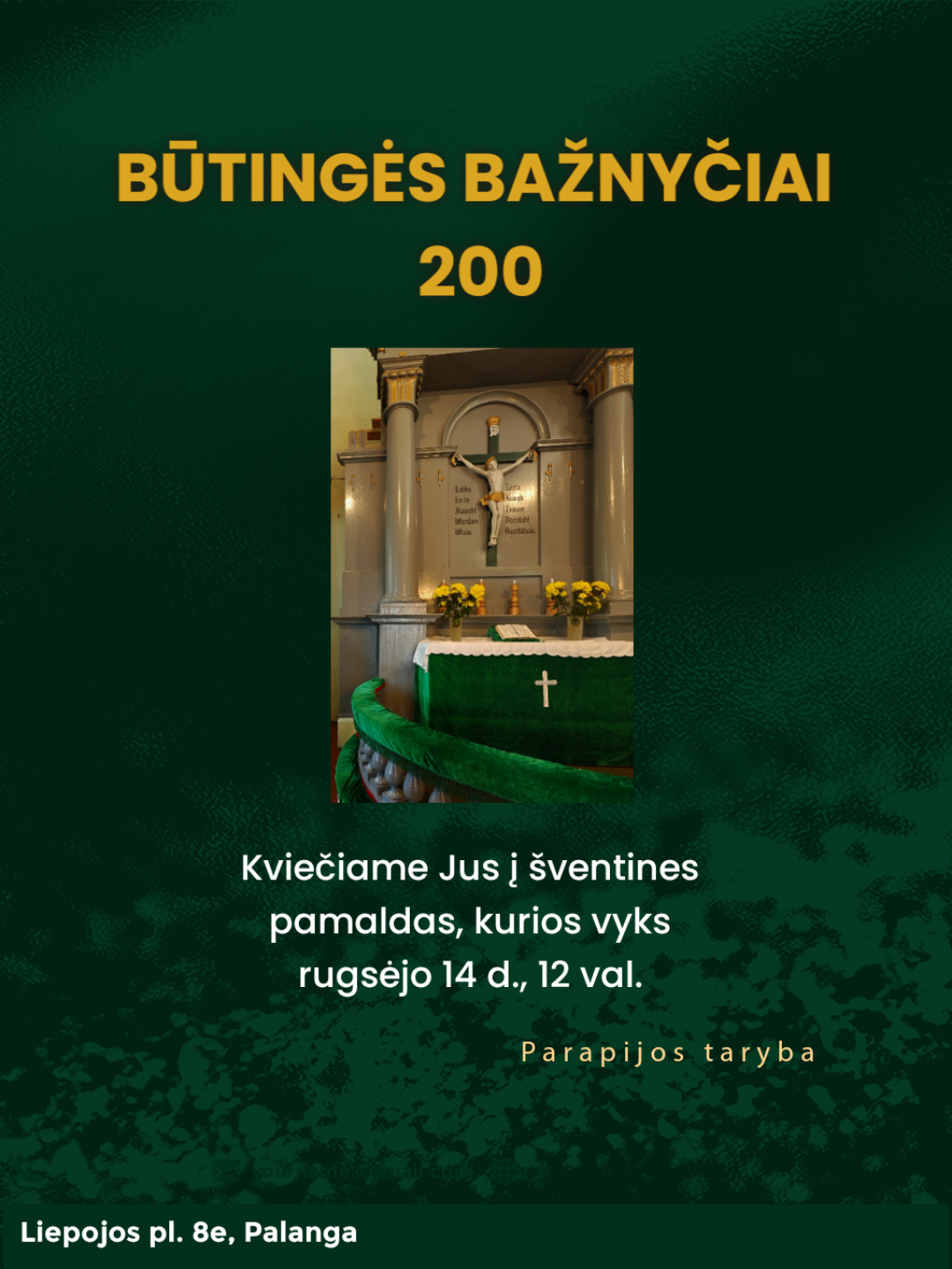 Kviečia į šventines pamaldas