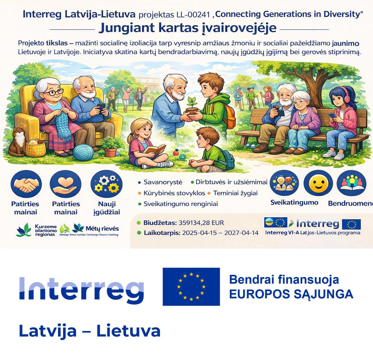 Palangoje įgyvendinamas Interreg Latvija-Lietuva projektas LL-00241 Connecting Generations in Diversity (Kartų bendrystė įvairovėje)