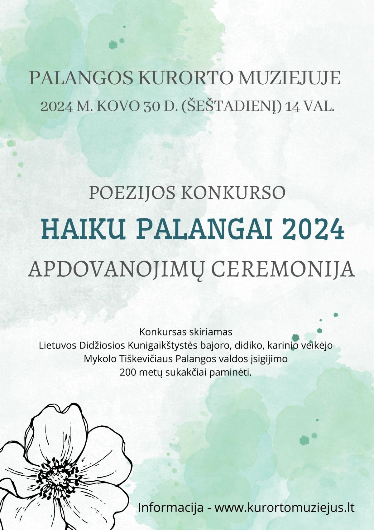 Kviečiame į poezijos konkurso „Haiku Palangai 2024“ apdovanojimų ceremoniją