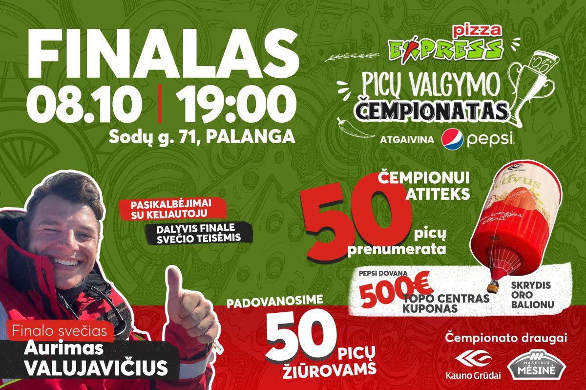 Picų valgymo čempionato finale Palangoje varžysis Aurimas Valujavičius