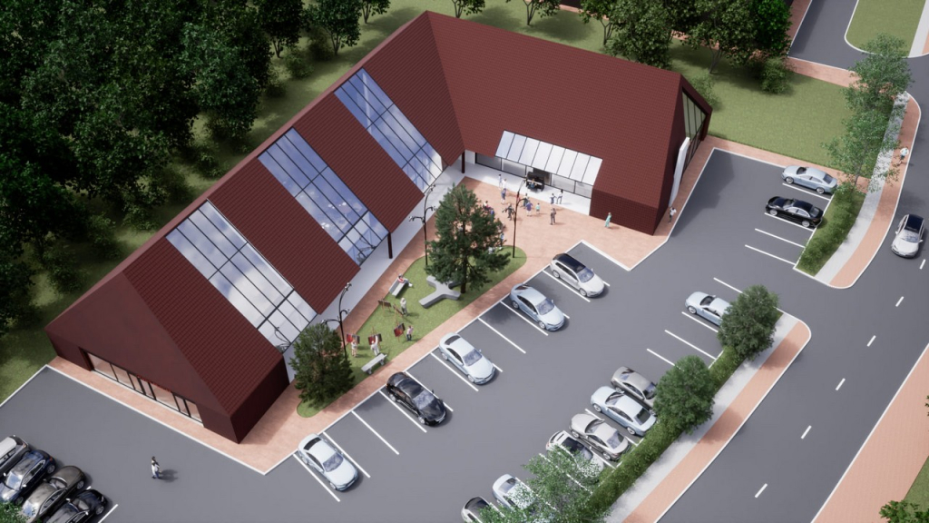 Šventosios bendruomenės namų projekto vizualizacija