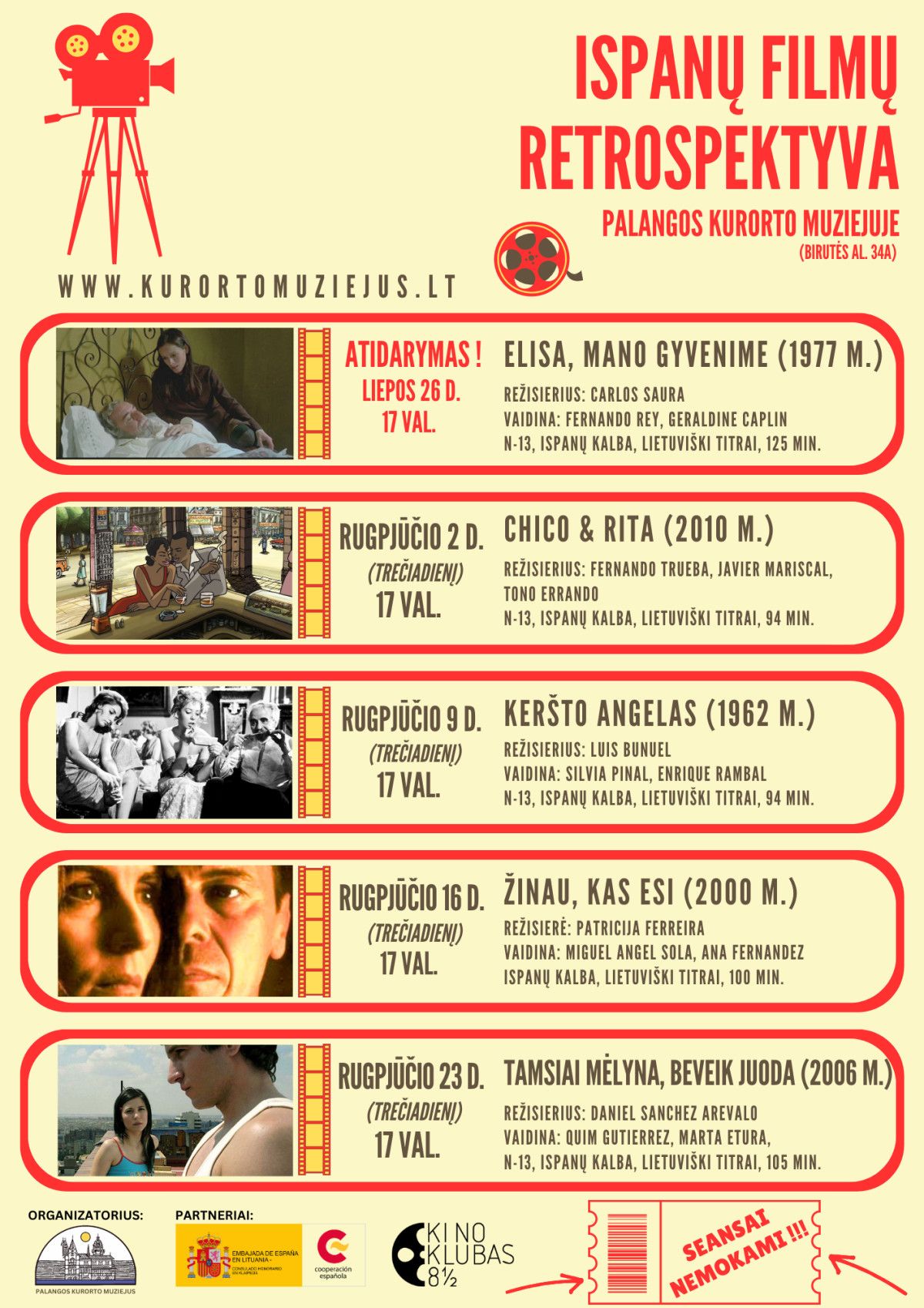 Ispanų filmų retrospektyva Palangos kurorto muziejuje