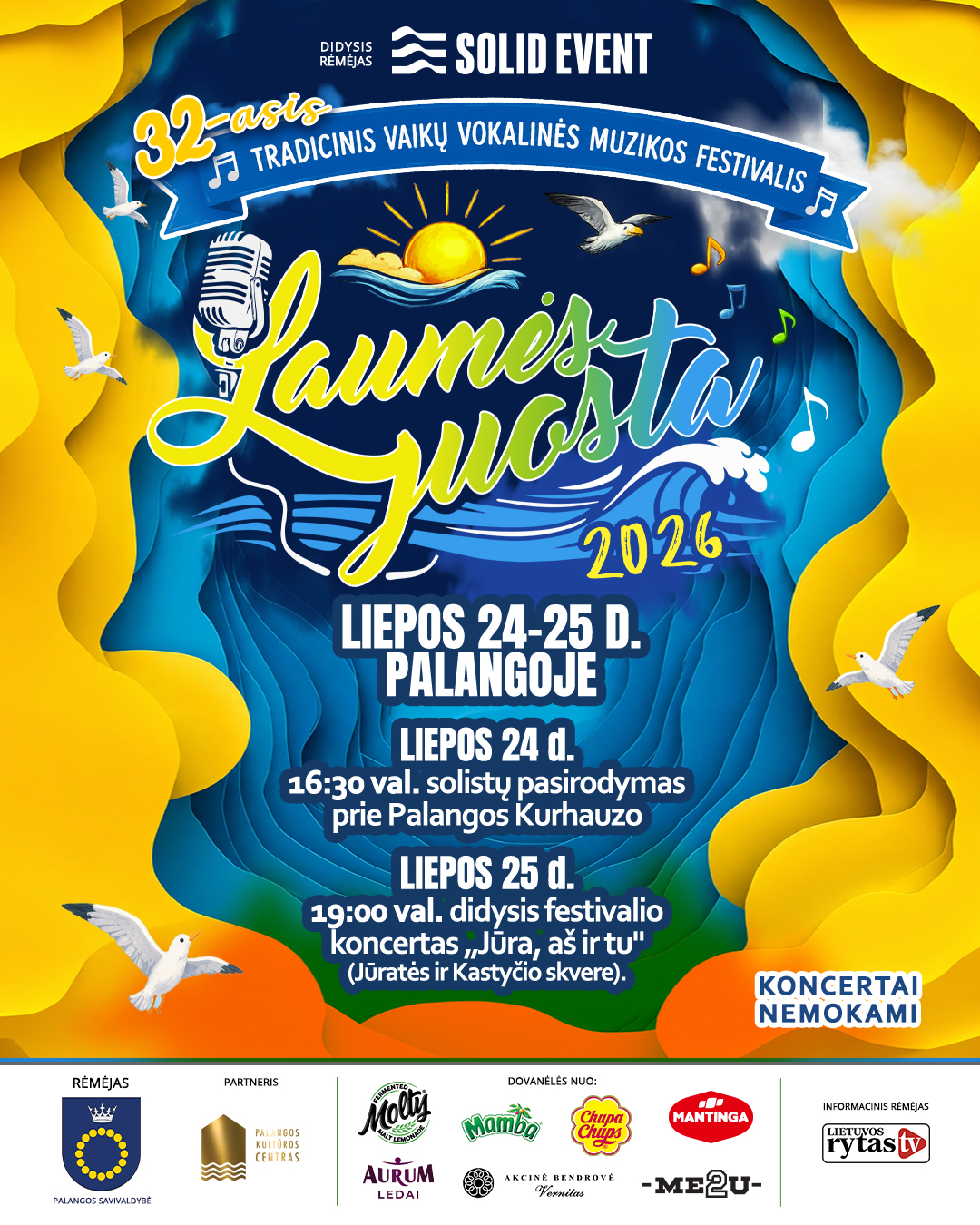 Liepos 24-25 d. Palangoje - festivalis "Laumės juosta"