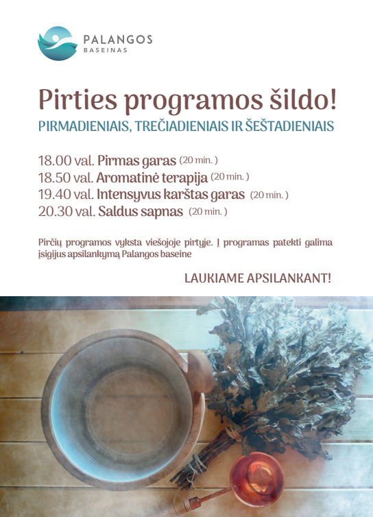 Pirties programos Palangos baseine