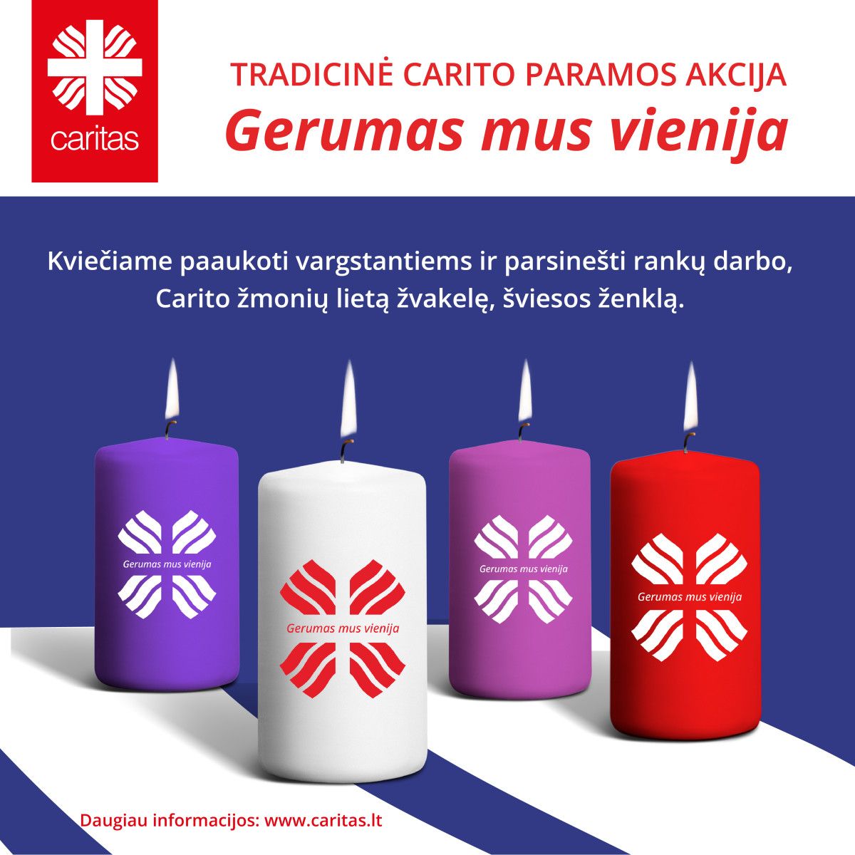 Prasideda adventas ir Caritas žvakelių „Gerumas mus vienija“ iniciatyva