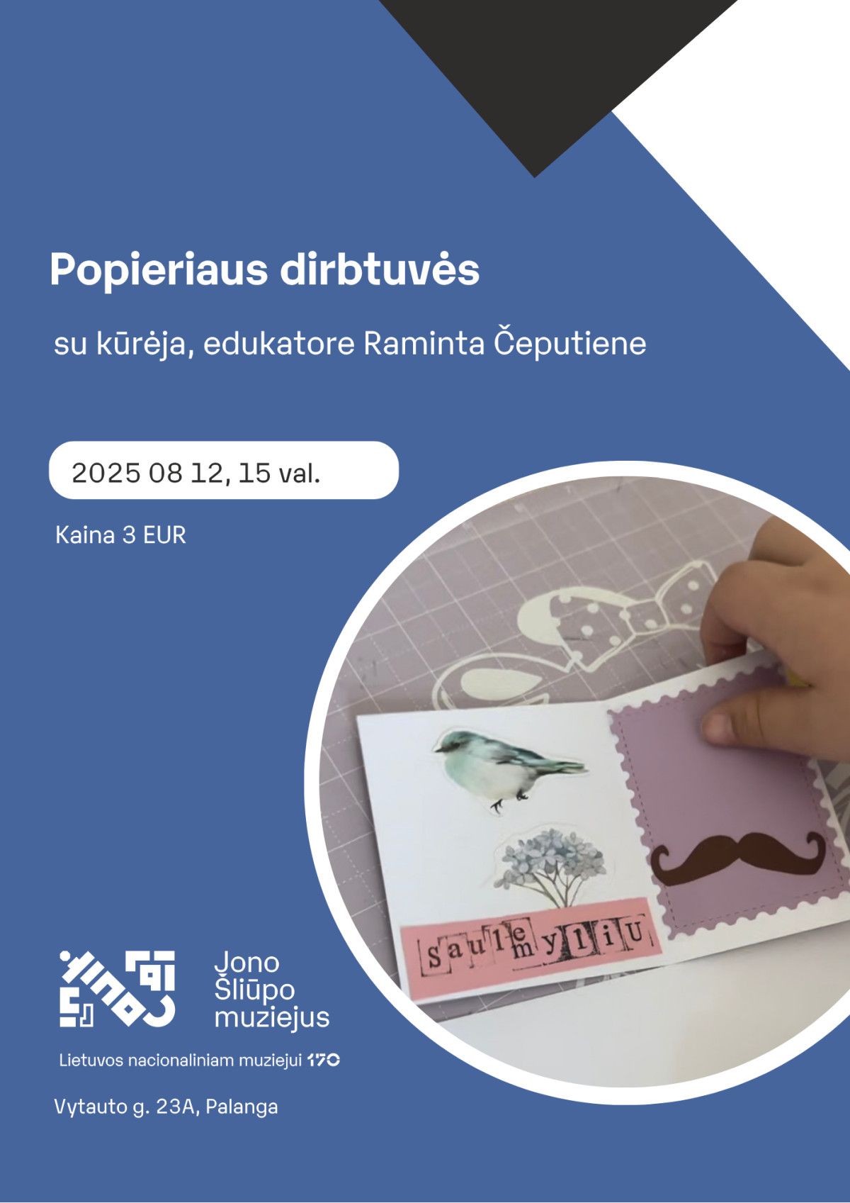 Popieriaus dirbtuvės su kūrybatorijos rezidente Raminta Čeputiene