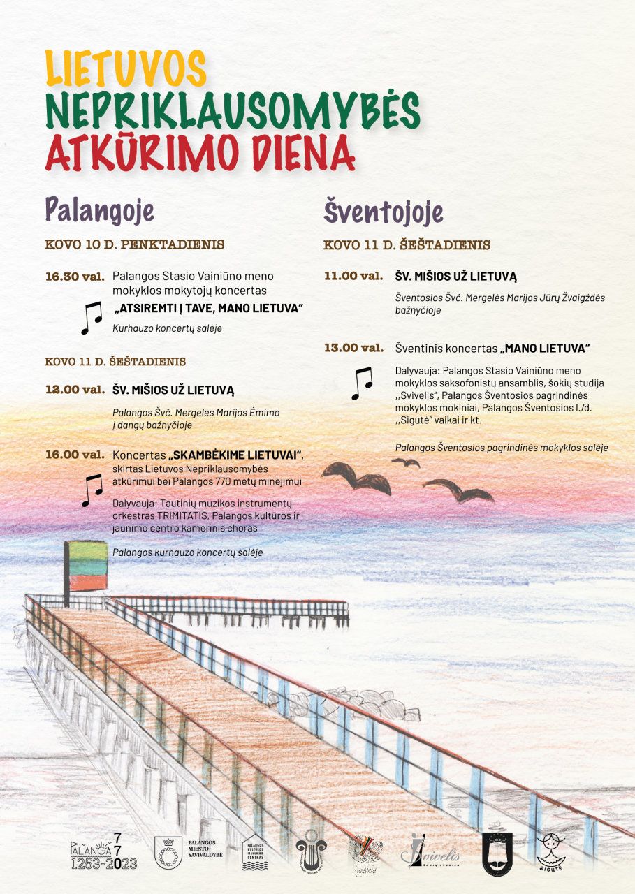 Lietuvos nepriklausomybės atkūrimo dieną Palangoje – šventinių renginių puokštė