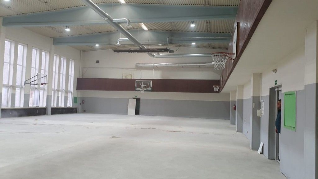 Renovuojama sporto salė Ganyklų gatvėje