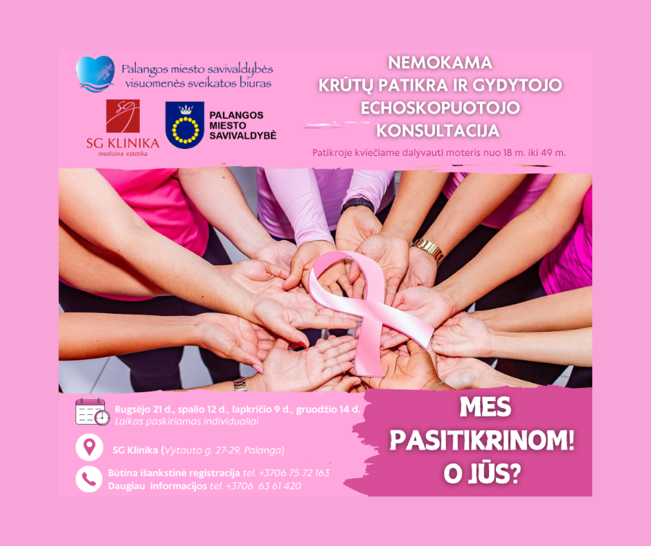 Palangos miesto savivaldybės visuomenės sveikatos biuras kviečia į nemokamą patikrą ir konsultaciją
