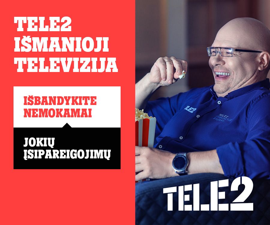 Nauji „Tele2“ pasiūlymai: nuo išmaniosios televizijos iki nuolaidų telefonams ir eSIM laikrodžiams