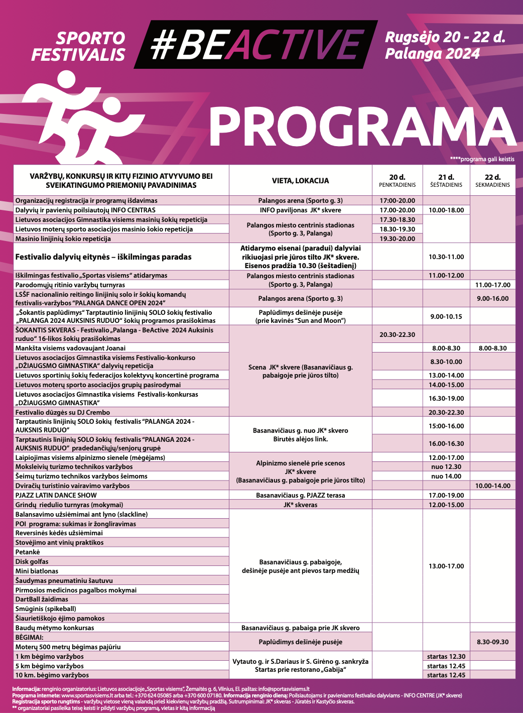 Savaitgalį Palangoje karaliaus sportas – judėti pakvies festivalis „BeActive 2024“