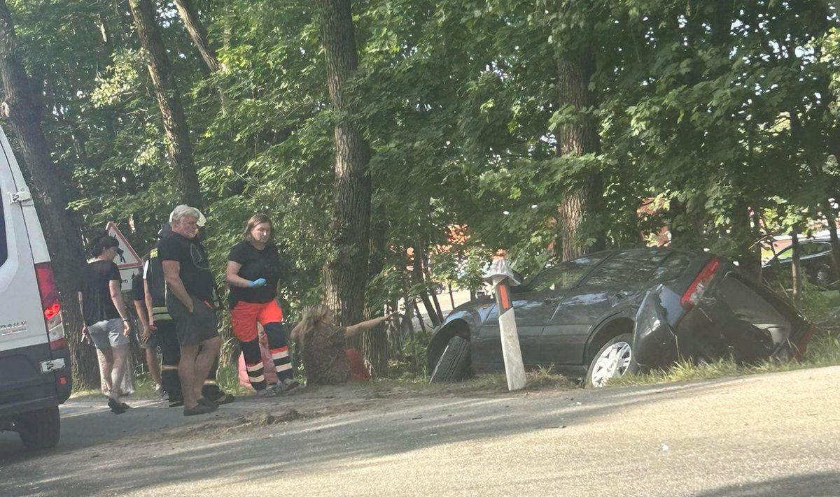Avarija kelyje Klaipėda-Palanga. FOTO: REIDAS TV