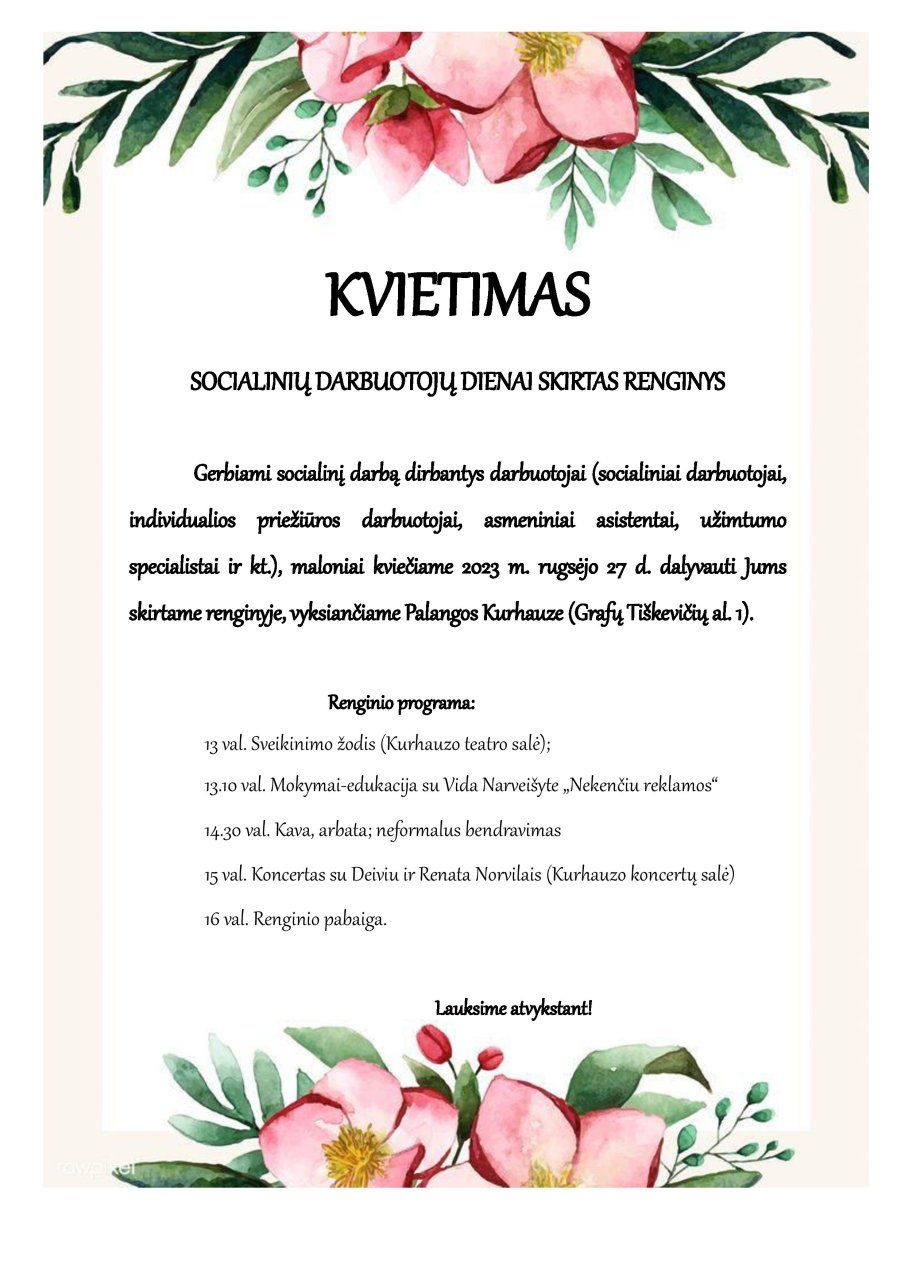 Socialinių darbuotojų dienai skirtas renginys