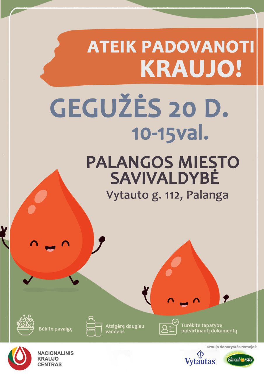 Nacionalinis kraujo centras kviečia dovanoti kraujo