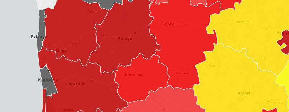 Palangą gniaužia COVID-19:nuo trečiadienio, rugpjūčio 11 d., Palanga – juodojoje COVID–19 zonoje
