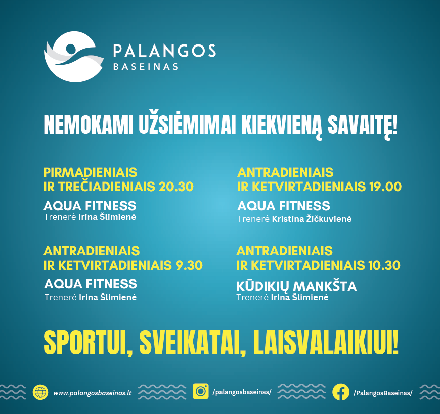 Palangos baseine - nemokami užsiėmimai kiekvieną savaitę