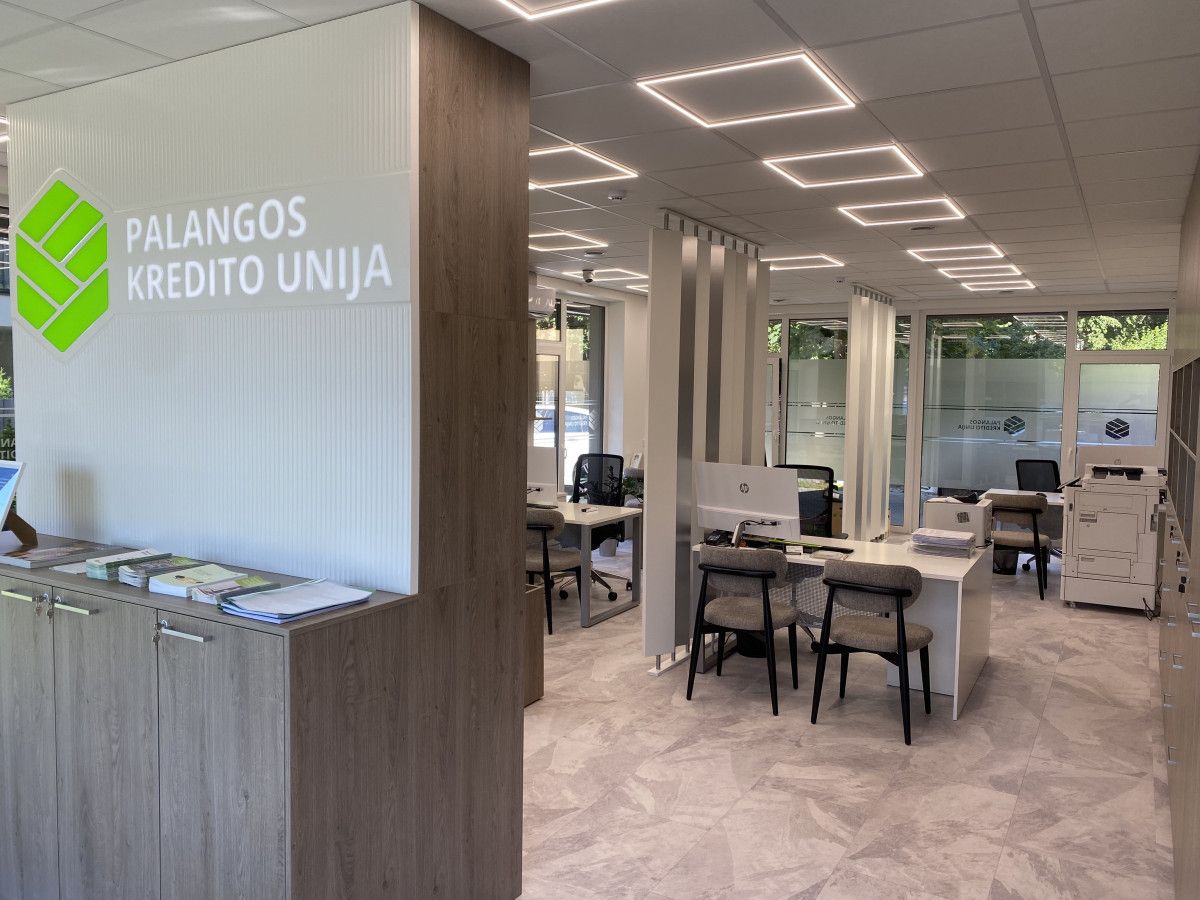 Palangos kredito unija nuo šių metų vasaros pradžios persikėlė į naujas, šiuolaikines patalpas miesto centre, Ganyklų g. 57