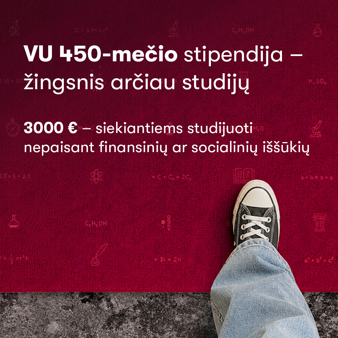 Vilniaus universiteto 450-mečio stipendija studentams, turintiems finansinių sunkumų