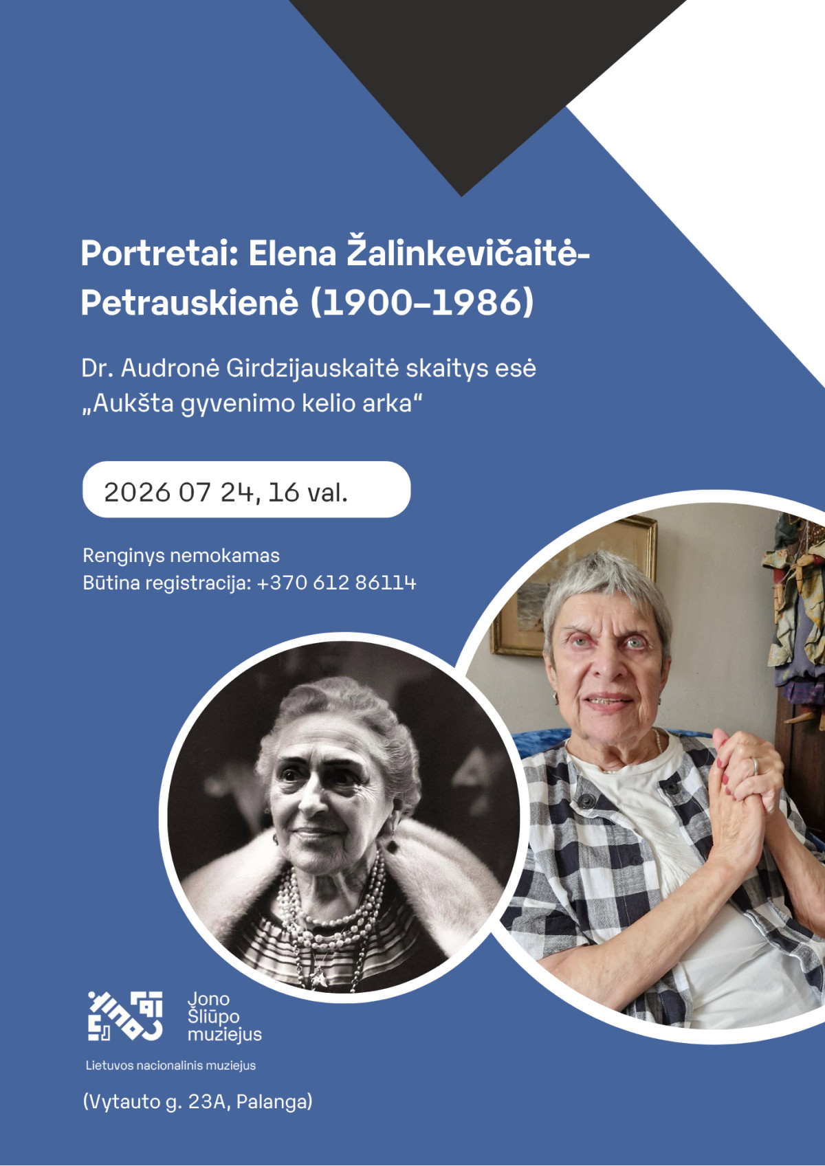Portretai: Elena Žalinkevičaitė-Petrauskienė (1900–1986).  Dr. Audronės Girdzijauskaitės skaitymai