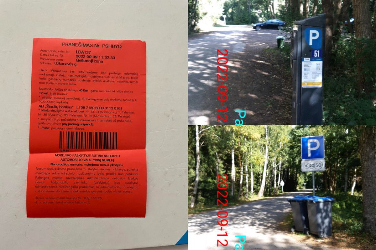 Piktinasi miške Palangoje esančia mokama aikštele: parkomato nesurado, bet baudą gavo