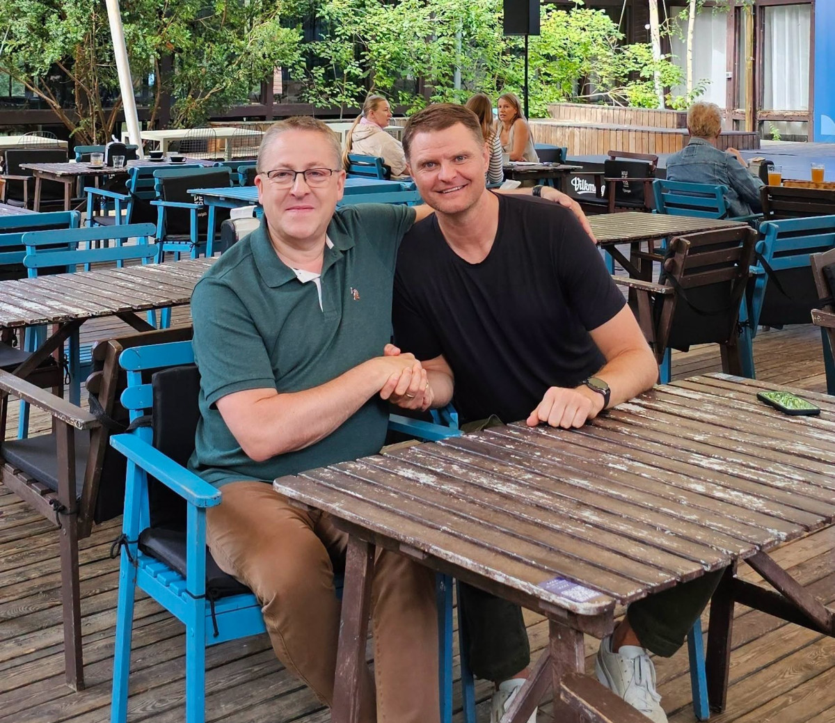 Meras Šarūnas Vaitkus susitiko su Renaldu Seibučiu: kalbėjosi apie „Žalgirį“, Palangos sportą ir krepšinį