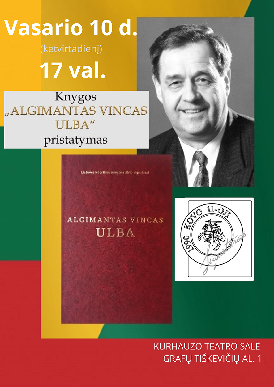 Pristatys knygą "Algimantas Vincas Ulba"