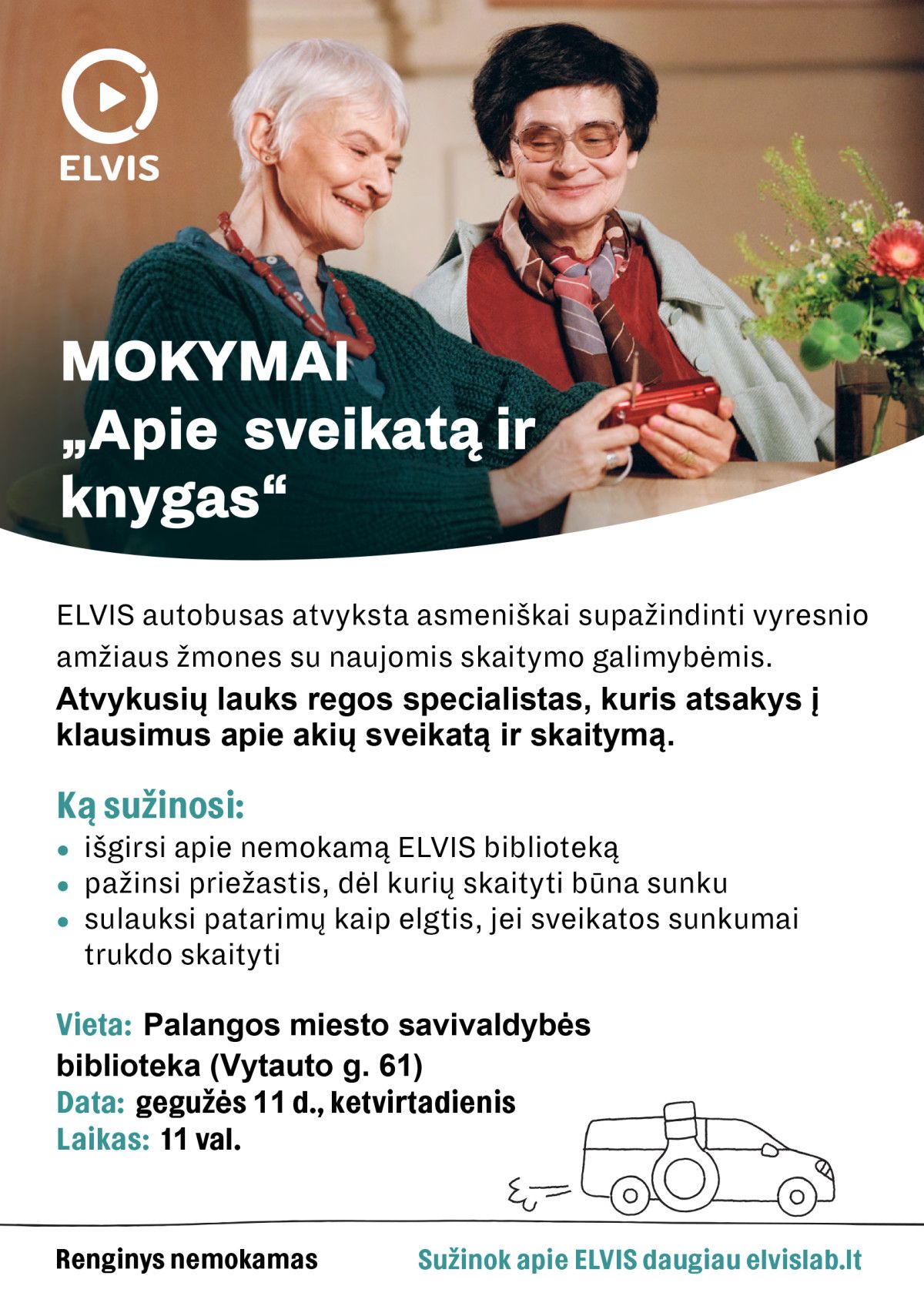 ELVIS autobusas atvyksta į Palangos viešąją biblioteką