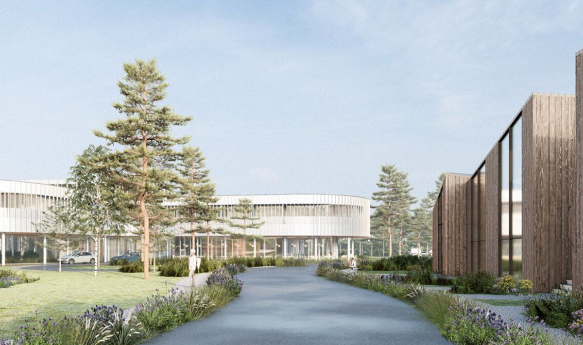 Palangos pakraštyje planuojama statyti didžiulį pakaitinio atostogų būsto pastatų kompleksą. FOTO: PROJEKTUOTOJŲ VIZUALIZACIJA/VAKARŲ EKSPRESAS