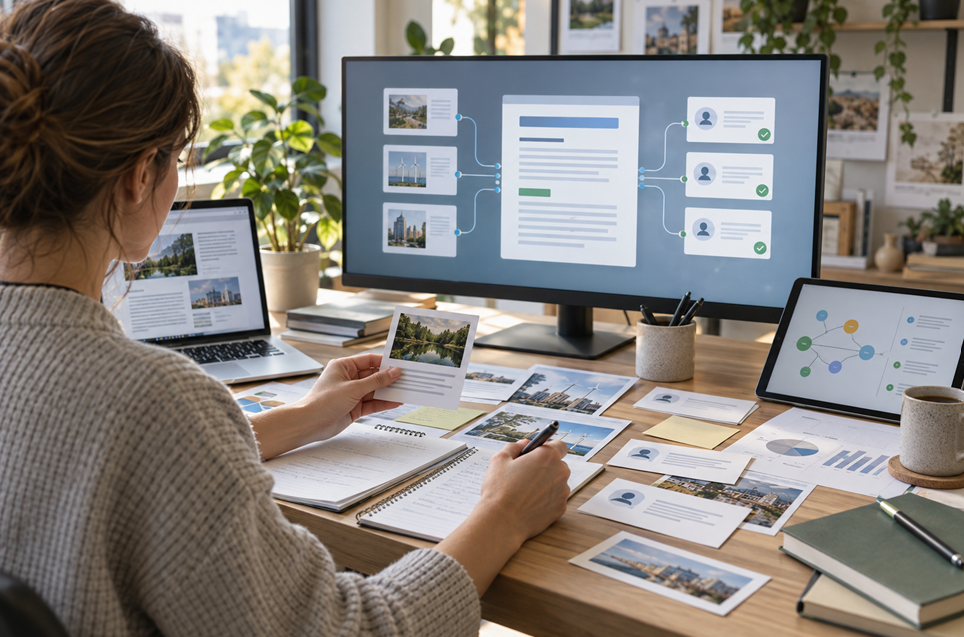AI SEO turinio optimizavimas prasideda nuo aiškių teiginių, patikimų šaltinių ir realios ekspertinės informacijos.