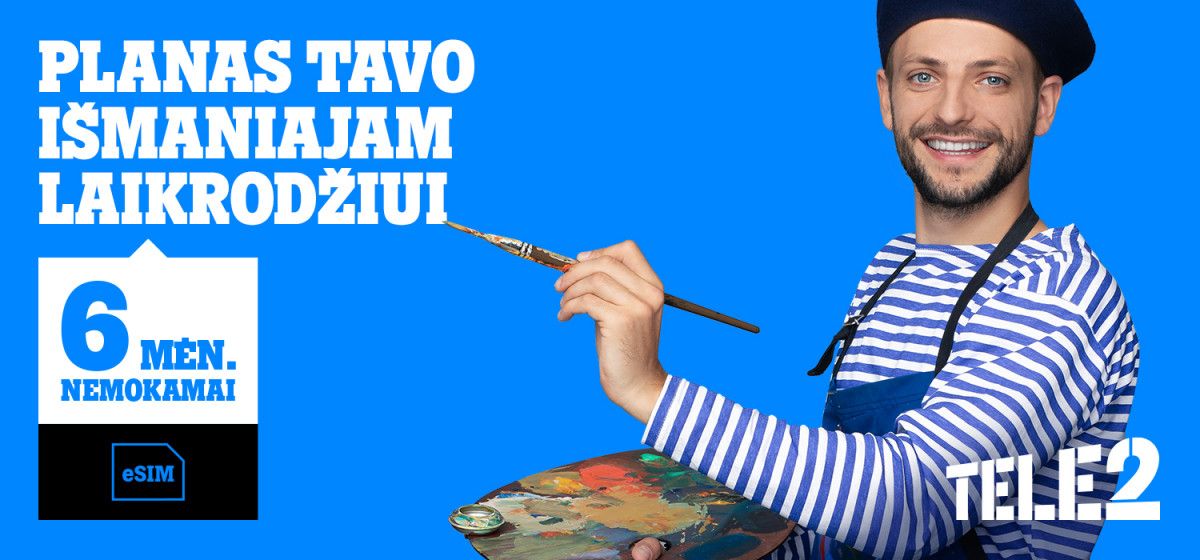 Išskirtinis „Tele2“ pasiūlymas: išbandykite planą laikrodžiams su eSIM net 6 mėn. nemokamai