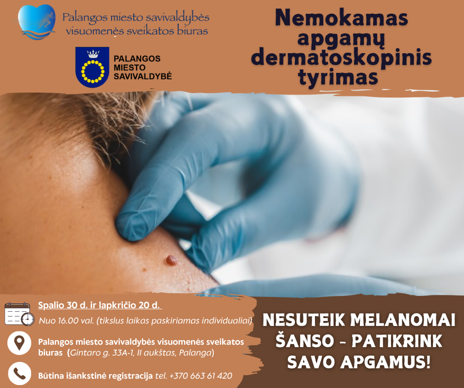 Nemokamas apgamų dermatoskopinis tyrimas