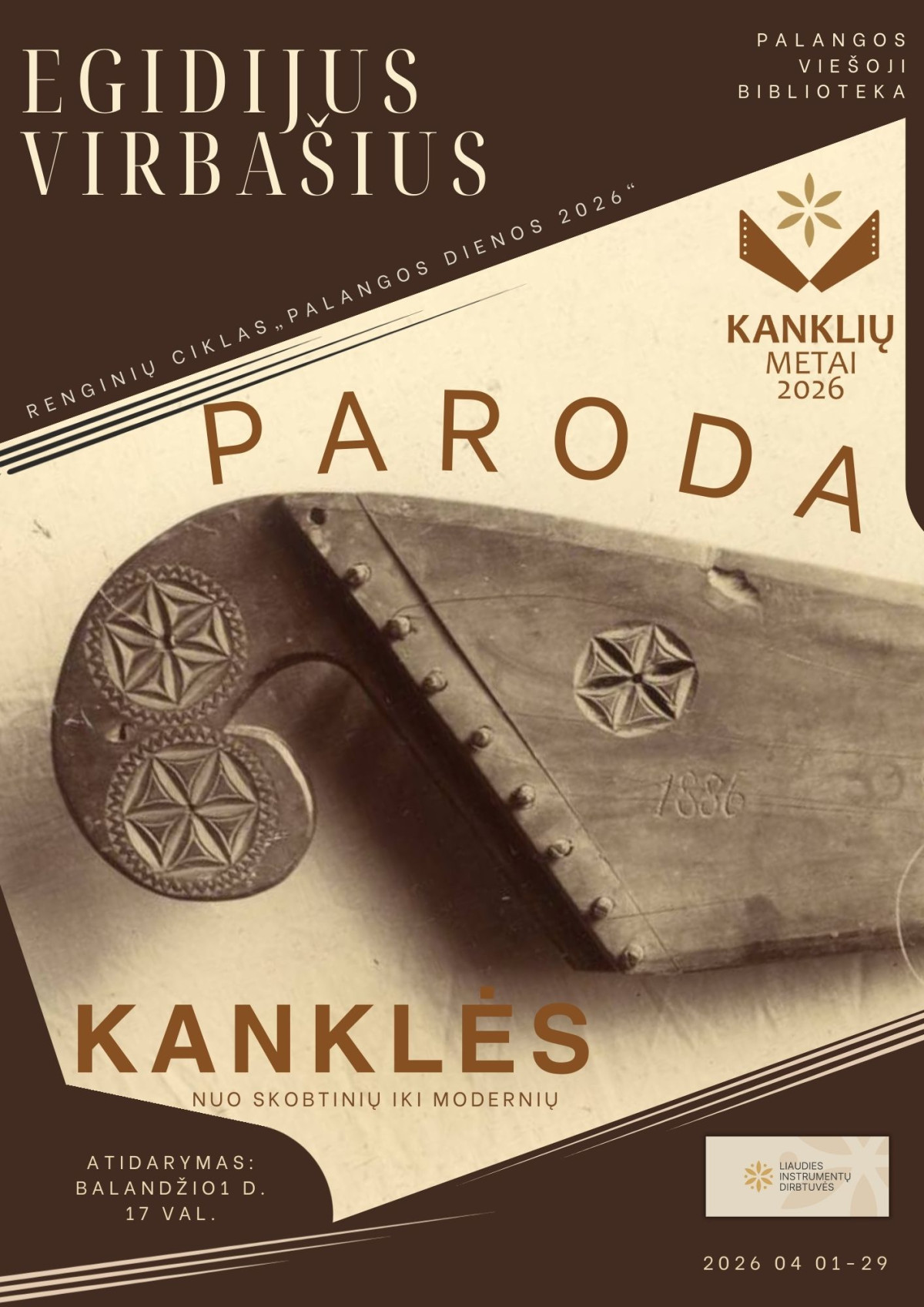 Bibliotekoje – Kanklių metams skirta paroda