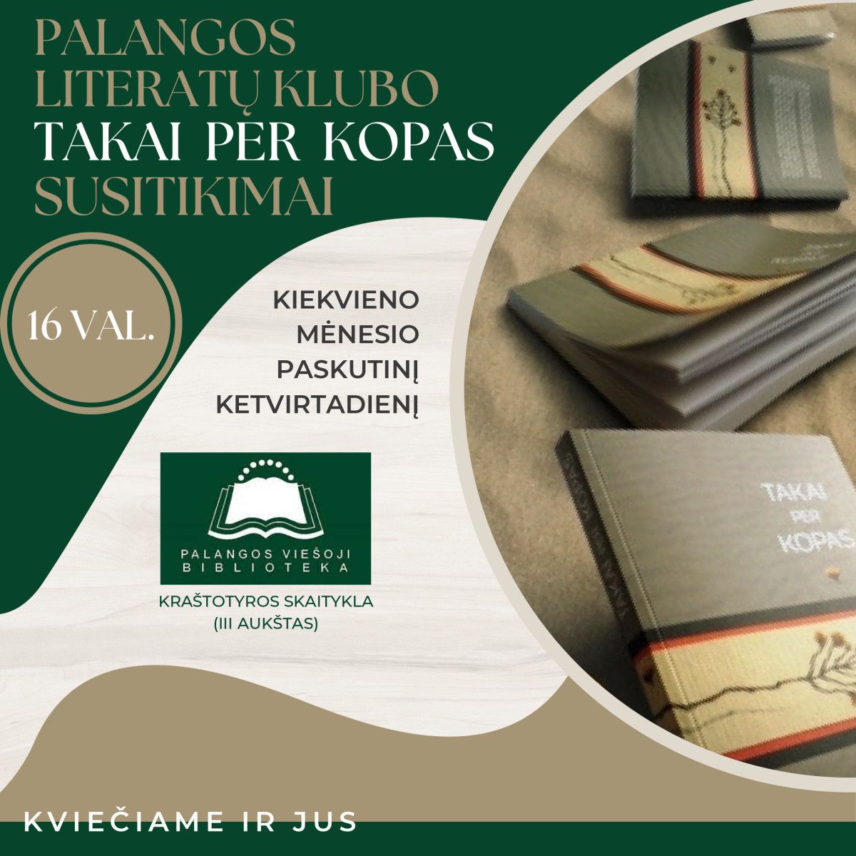 Kviečia Palangos literatų klubas ,,Takai per kopas“