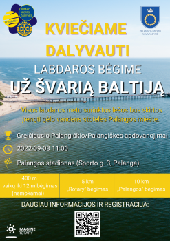 Rotary kartu su Lietuvos paralimpiniu komitetu rengia labdaros bėgimą Palangoje „Už švarią Baltiją“