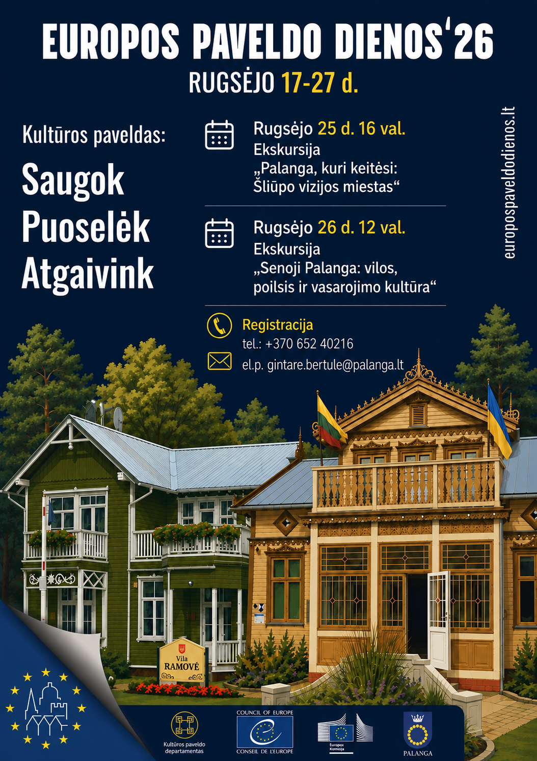 Europos paveldo dienos 2026 Palangoje: Saugok. Puoselėk. Atgaivink.