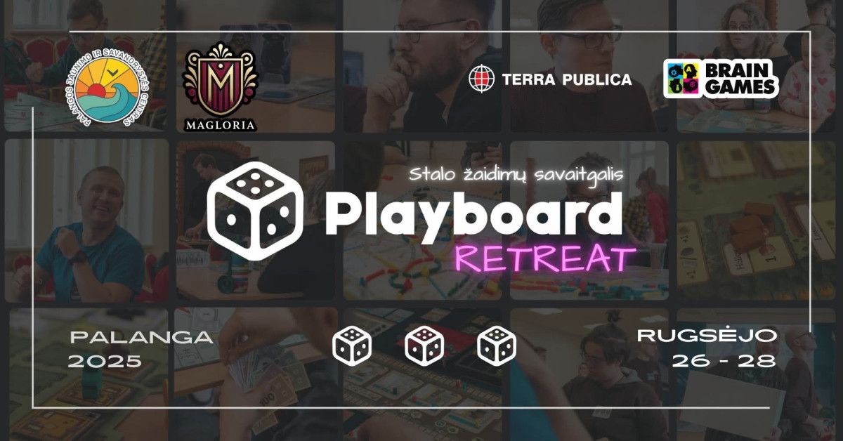Rugsėjo 26–28 dienomis Playboard Retreat '25, Palanga – stalo žaidimų savaitgalis!