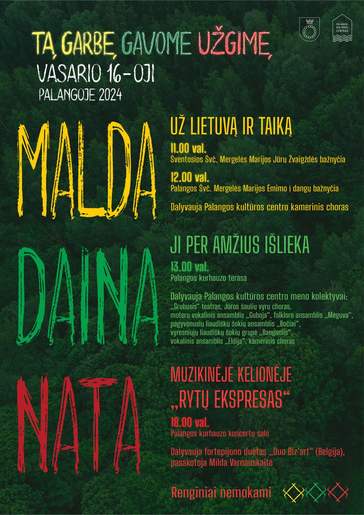 VASARIO 16-OSIOS MINĖJIMAS PALANGOJE