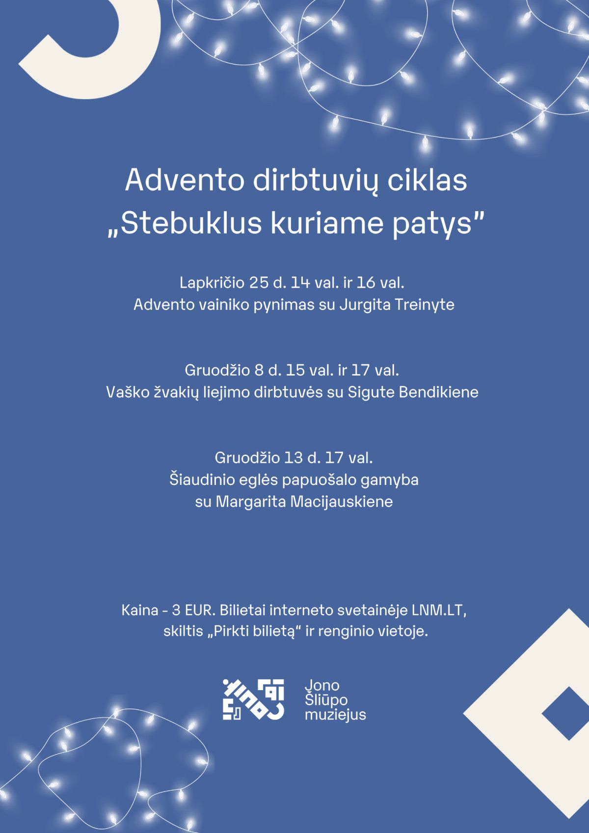 Jono Šliūpo muziejus vėl burs šeimas Advento dirbtuvėms