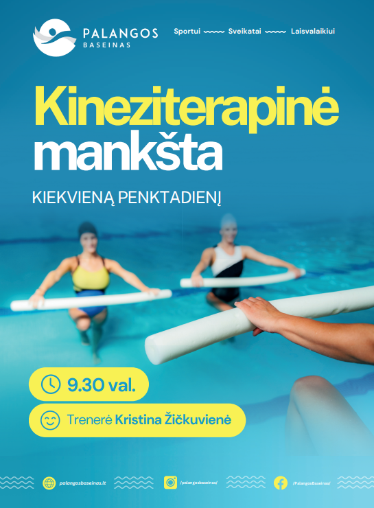 Kineziterapinė mankšta - kiekvieną penktadienį Palangos baseine