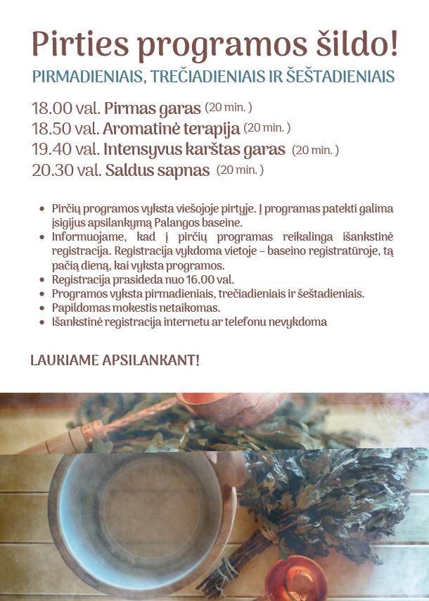 Pirties programos Palangos baseine
