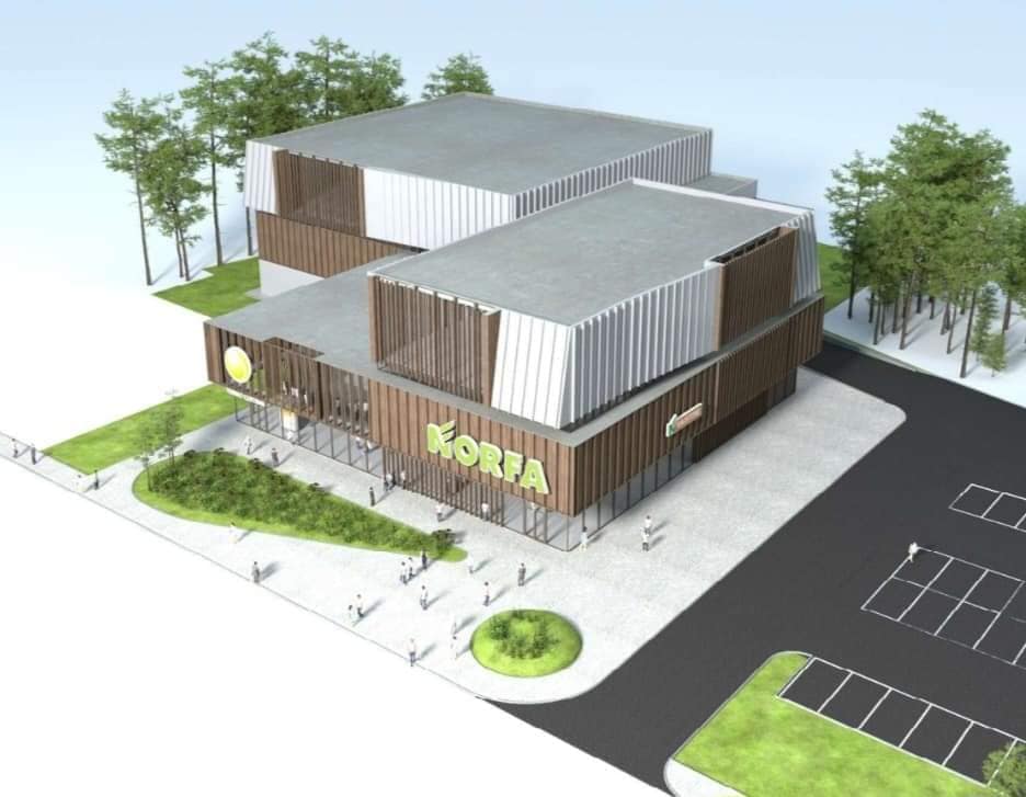 Prasideda naujo prekybos centro „Norfa“ su uždarais teniso kortais statyba
