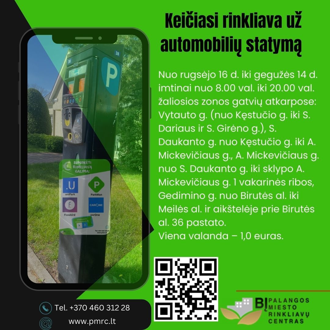 Keičiasi rinkliava už automobilių statymą