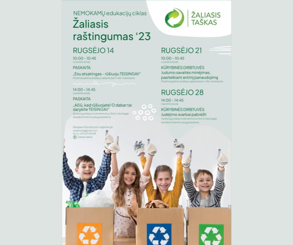Nemokamos edukacijos mokiniams "Žaliasis raštingumas"